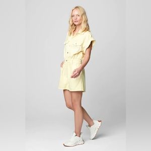 Blank NYC After Glow Cotton Button Front Yellow Romper
